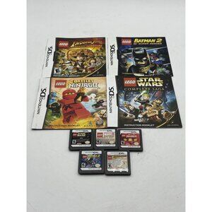 Lot Of 5 Nintendo DS Lego Games- Star Wars, Marvel Batman Indiana Jones Ninjago